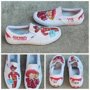 Custom Painted VANS YG Go Loko 4Hunnid Slip On Shoes